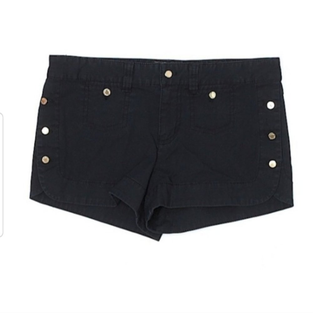 Juicy Couture | Blk Denim Jean Shorts Gold Accents